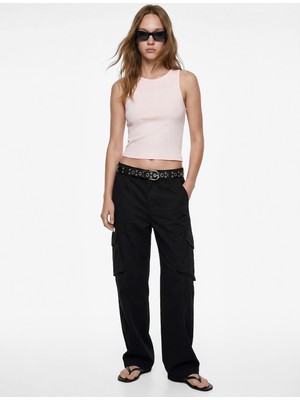 Koton Pamuklu Kaşkorse Kolsuz Bisiklet Yaka Bluz