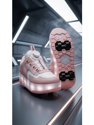 YVZ Patenli Işıklı Spor Ayakkabısı & Tekerlekli Sneakers Paten Ayakkabı Ortopedik Modeli Silikon Teker