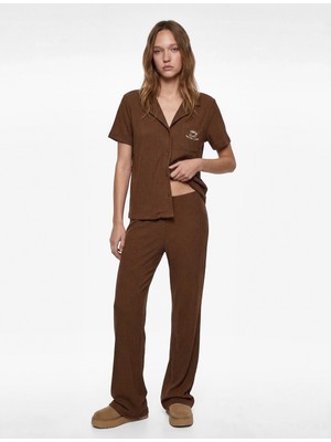 Koton Viskon Karışımlı Rahat Kesim Pijama Takımı