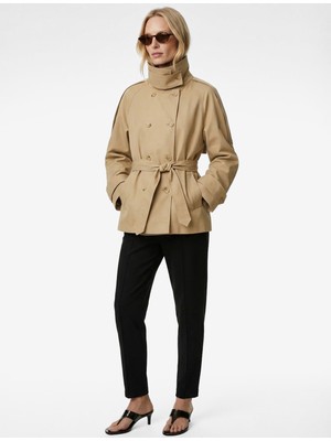 Koton Krep Scuba Kumaş Cepli Nervürlü Havuç Pantolon