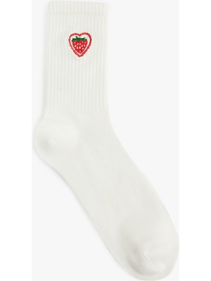Koton Çilek Işlemeli Soket Tenis Çorap