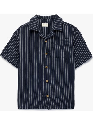 Koton Pamuklu Kısa Kollu Devrik Yaka Cep Detaylı Gömlek