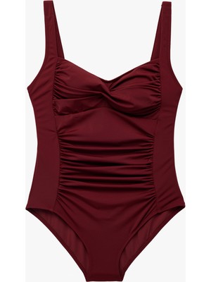 Koton Kalp Yaka Kalın Askılı Drapeli Toparlayıcı Mayo