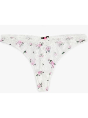 Koton Çiçekli Dantelli String Külot