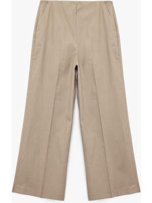 Koton Straight Fit Cep Detaylı Pamuk Keten Karışımlı Pantolon