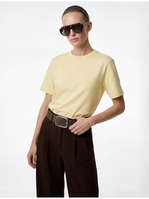 Koton Pamuklu Kısa Kollu Bisiklet Yaka Oversize Basic Tişört
