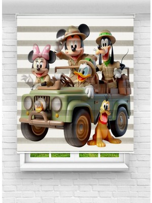 Enzo Home Sevimli Karakterler Desenli Baskılı Zebra Stor Perde – Çocuk Odası Dekoratif Zebra Perde