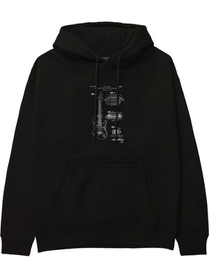 The Lucid Lab Fender Stratocaster Gitar Hoodie - Siyah
