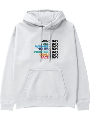 The Lucid Lab Formula 1 / Week Days Hoodie - Beyaz