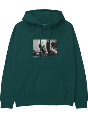 The Lucid Lab Jimmy Page Backstage Indianapolis 1975 Hoodie - Koyu Yeşil