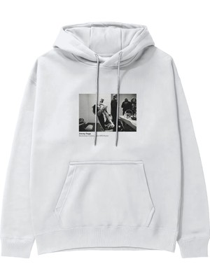 The Lucid Lab Jimmy Page Backstage Indianapolis 1975 Hoodie - Beyaz