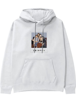 The Lucid Lab Friends Silüetli Hoodie - Beyaz