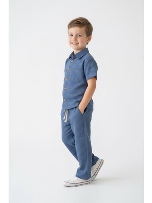 MiaBaby Gofreli Yazlık Gömlek 2li Takım