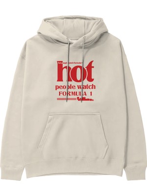 The Lucid Lab Hot People Watch Formula 1 Hoodie - Krem