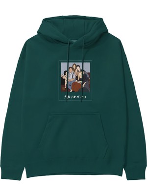 The Lucid Lab Friends Silüetli Hoodie - Koyu Yeşil