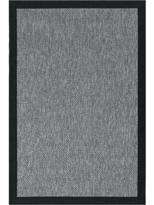 Halı Sepeti Noa Sisal S6 Gri - Siyah Kaydırmaz, Leke Tutmayan Yıkanabilir Salon Mutfak Halısı