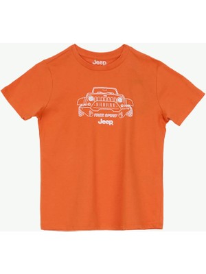 Jeep Turuncu Erkek Çocuk Baskılı T-Shirt J6SB-TST7673