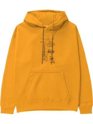 The Lucid Lab Fender Stratocaster Gitar Hoodie - Turuncu
