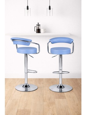 Boombar Monica Bar Sandalyesi - Mavi Deri - 9510Q0119