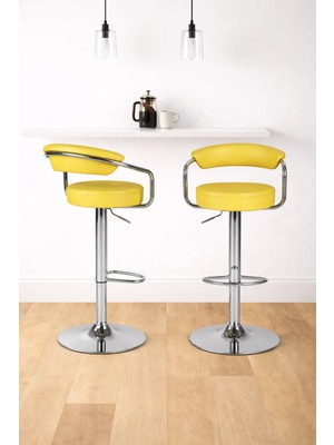 Boombar Monica Bar Sandalyesi - Sarı  Deri - 9510Q0113