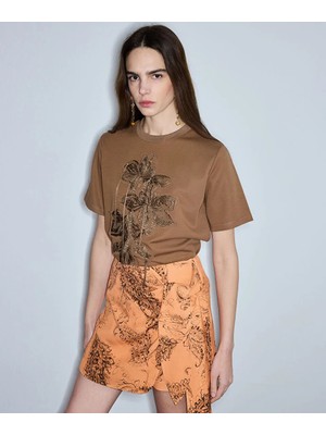 İpekyol Nakış aplikeli püsküllü tişört IS1260070113053