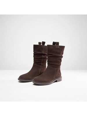 Ne&Ve Shoes Süet Hakiki Deri Körüklü Rahat Kadın Günlük Çizme