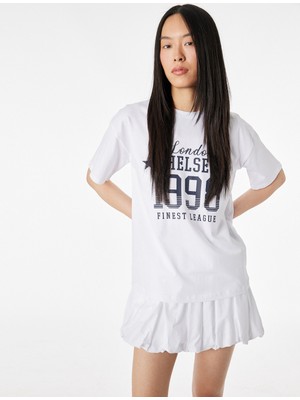 Koton Slim Fit Kısa Kollu Bisiklet Yaka Kolej Baskılı Tişört