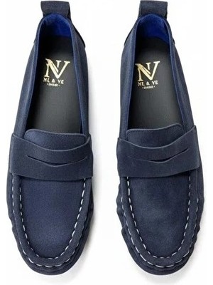 Ne&Ve Shoes Süet Hakiki Deri Astarsız Esnek Kadın Günlük Şık ve Rahat Loafer