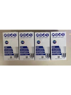 Noas 9W Tasaruflu LED AMPUL6500K 5 adet  810 lümen setli ürün