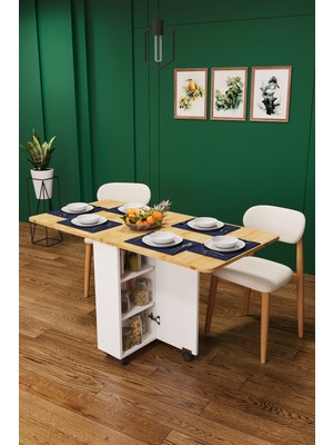 Asra Trend Lüks Katlanır Mutfak Yemek Masası %100 MDF Pratik Çalışma Masası KM13