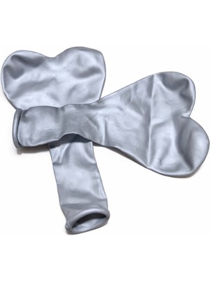 Gemar Krom Balon,gri Kalp Balon 50 Adet.