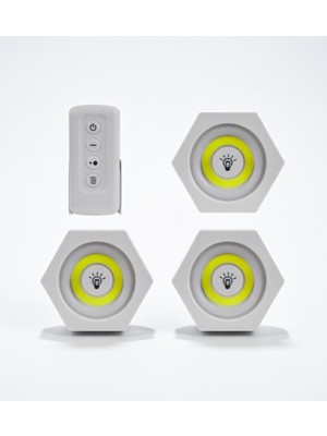 Winnboss Uzaktan Kumandalı 3'lü LED Lamba Pilli Dolap Işığı Mutfak Rafı Işığı