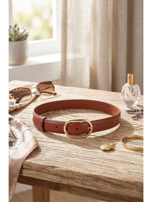 Williampolo  Asya Hakiki Deri Gold Toka Taba Kadın Kemer