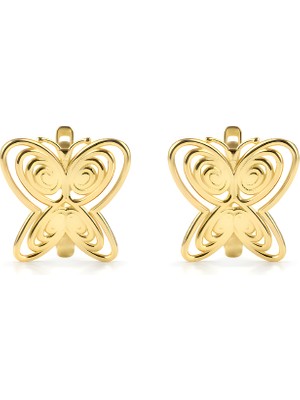 Zeya Kuyumculuk 14 Ayar Altın Kıvrımlı Kelebek Küpe