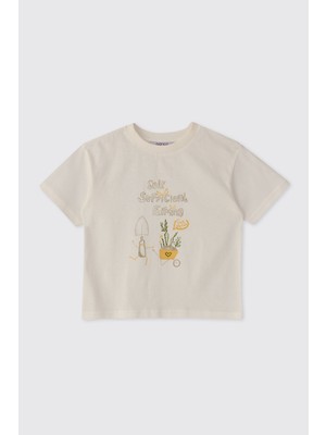 Panço Erkek Bebek Kısa Kollu Ekru Tişört