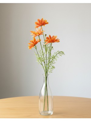 Bakburaya Yapay Çiçekçilik 75 cm 4 Kafalı Turuncu Gelincik Çiçeği Ev Vazo Dekor Süsü