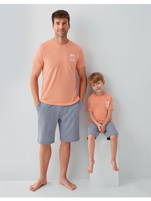 REN Erkek & Çocuk Pijamaları Ayrı Ayrı Satılır | %100 Pamuk Baba Oğul Yazlık Pijama Takımı Kombin – Shark Attack Baskılı