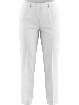 Sentez Kadın Pamuk Ince Kemer Pantolon - Ekru