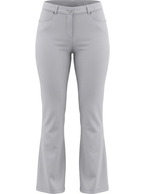 Sentez Kadın Kanvas Ispanyol Paça Pantolon - Gri