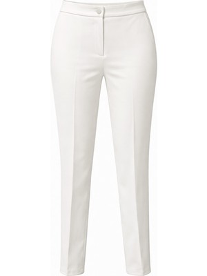 Sentez Kadın Tensel Geniş Paça Pantolon - Ekru