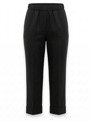 Sentez Kadın Korsajı Lastik Duble Pantolon - Siyah