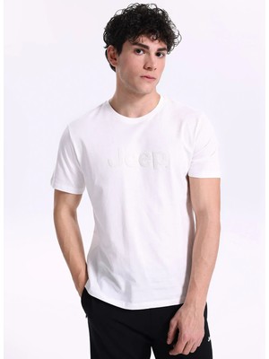 Jeep Kırık Beyaz Erkek Relaxed Baskılı T-Shirt J6SM-TST7675
