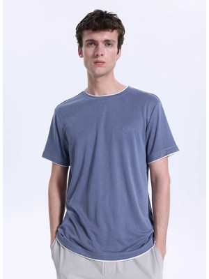 Discovery Expedition D6SM-TST3787 Koyu Gri V Yaka Relaxed Düz Erkek T-Shirt