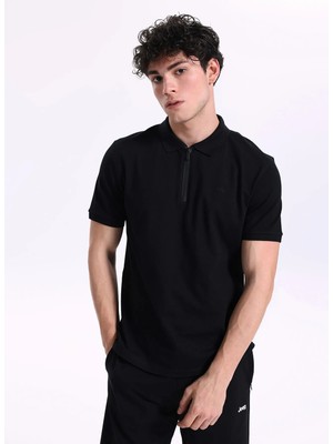 Jeep Düz Siyah Erkek Polo T-Shirt J6SM-TST7284