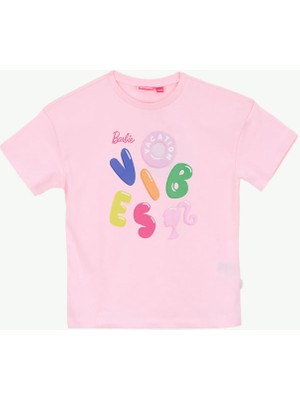 Barbie Açık Pembe Kız Çocuk Baskılı Pijama Takımı BRB6SG-PJM6093