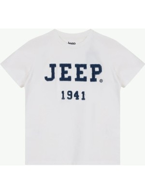 Jeep Baskılı Beyaz Erkek Çocuk T-Shirt J6SB-TST7800