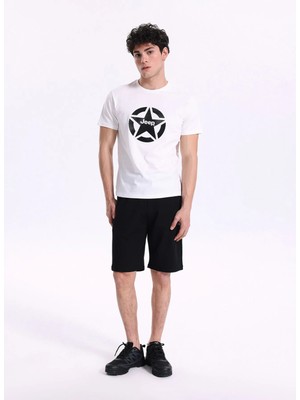 Jeep Kırık Beyaz Erkek Relaxed Baskılı T-Shirt J6SM-TST7324