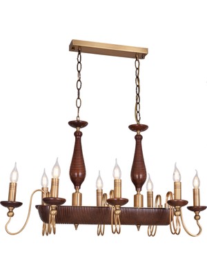 Avonni AV-1928-8E-YM Eskitme Kaplama Modern Avize E14 Metal H: 80 Cm, Wxd: 58X106 cm