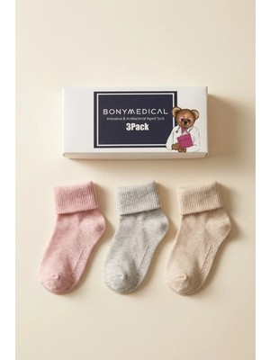 Katia & Bony 3 lü Paket Medikal Bebek Çorap Pembe Desenli
