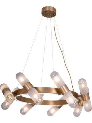 Avonni AV-1937-8E Eskitme Kaplama Modern Avize E14 Metal Cam H: 100 Cm, Ø: 80 cm